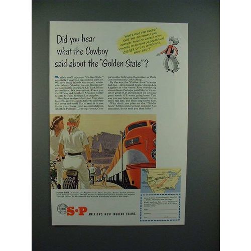 1951 Southern Pacific Lines Golden State Train Ad