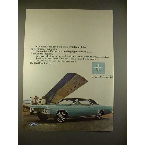1968 Lincoln Continental Car Ad - Designers, Engineers