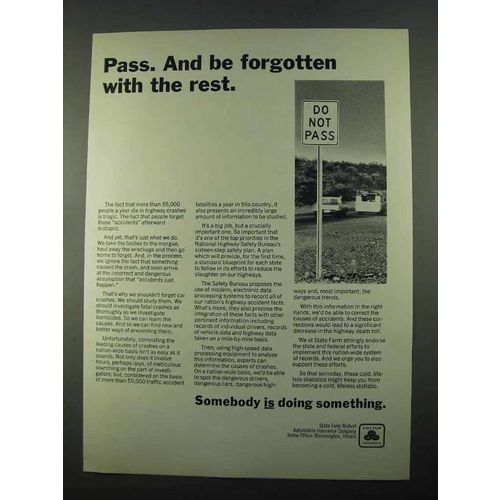 1969 State Farm Insurance Ad - Pass And Be Forgotten