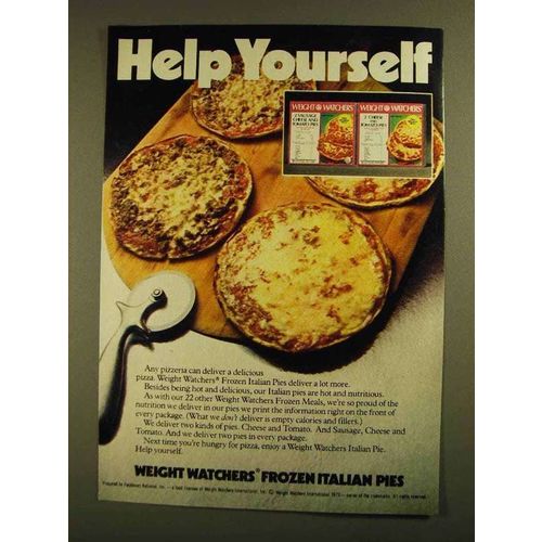 1979 Weight Watchers Frozen Italian Pies Ad