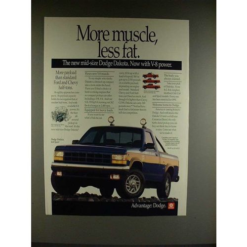 1991 Dodge Dakota 4x4 Sport Truck Ad - More Muscle