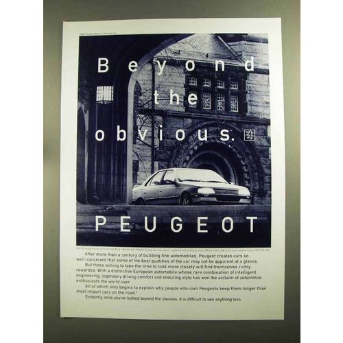 1991 Peugeot 405 Car Ad - Beyond the Obvious