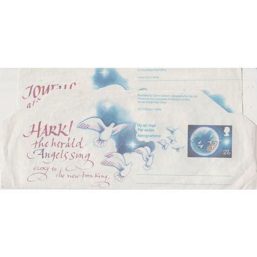 GB circa 1985 cover aerogram Christmas unused see rest