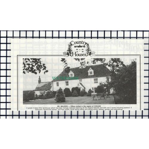 C7318) Maldon Essex Farmhouse House Sale Advert - 1988 Cutting