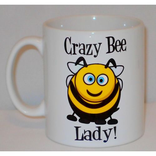 Crazy Bee Lady Mug Can Personalise Funny Animal Lover Keeper Keeping Gift Cup