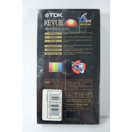 6 TDK Revue Premium T-120 VHS Recording Tapes. Lot of 6 tapes