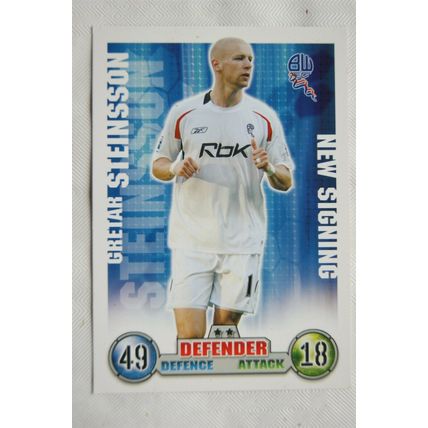 2007/08 Topps Match Attax Trading Card - Gretar Steinsson, Bolton Wanderers