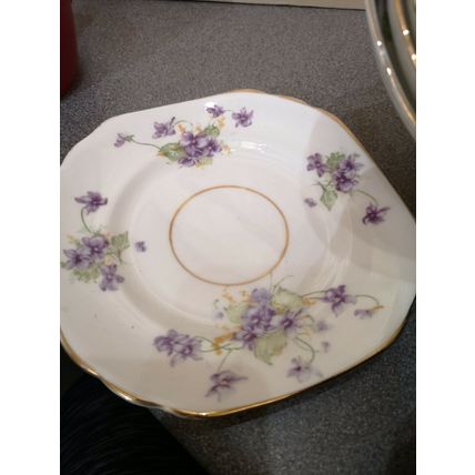 Duchess Side/Tea Plate and 3 xsaucers purple floral