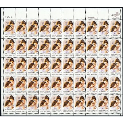 1824 MNH 15¢ Helen Keller Color Shift Error Full Sheet of 50 Stamps Stuart Katz