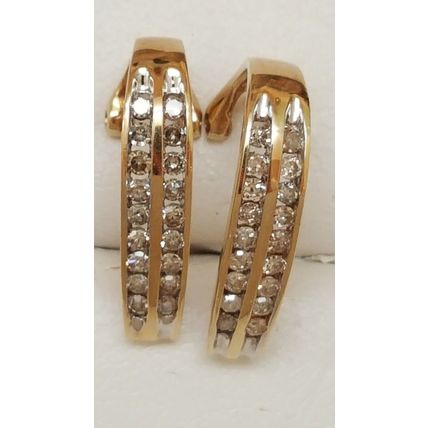 Nice Vintage 10kt Yellow Gold 1.00Ct Diamond Superb Stud Earrings, 1950's