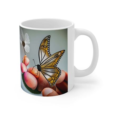 April Diamond Birth Month Colors Fairies & Butterflies #3 Mug 11oz AI Decorative