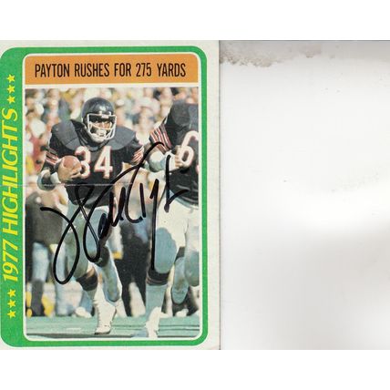 WALTER PAYTON 1978 AUTOGRAPHED CHICAGO BEARS HOF SB CHAMPION RUNNING BACK CARD
