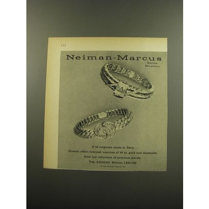 1959 Neiman-Marcus Bracelet Watches Advertisement