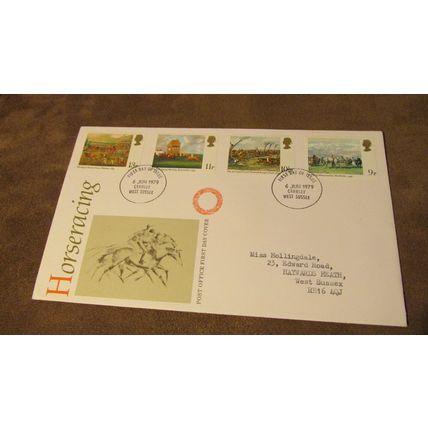 1979 GB FDC Cover - Horse Racing - Crawley, Sussex Frank