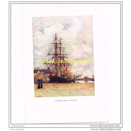 A TRAINING SHIP AT ST MALO, FROM PICTURESQUE BRITTANY, 1906 (FRANCE)