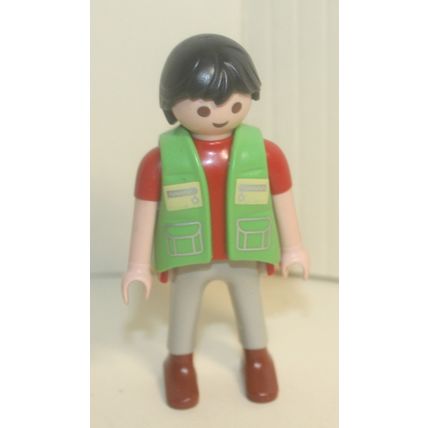 Geobra Playmobil Man with Green Vest Figure