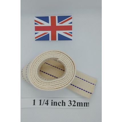 Oil lamp wick flat British made 36 inches long 1 1/4 inch or 32 mm wide