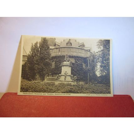 SHAKESPEARE MEMORIAL & THEATRE, STRATFORD ON AVON, unused antique postcard =