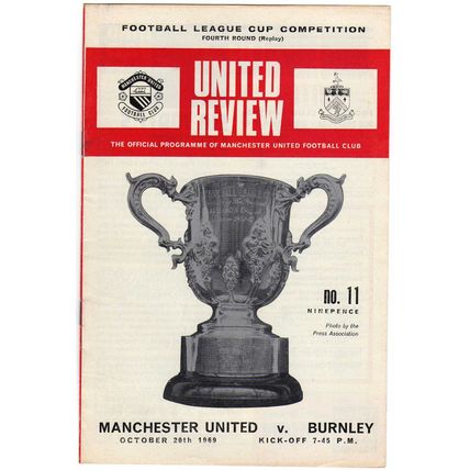 Manchester United v Burnley (LC 4th Round Replay) 20 Oct 1969