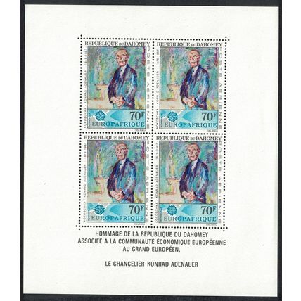 Dahomey Dr Adenauer Commemoration MS 1967 Def SG#MS295 MI#Block 8 Sc#C58a