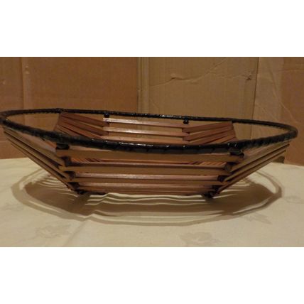 1960's Teak & Coated Metal Fruit Basket