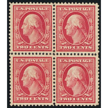 358, Mint NH 2¢ VF Block of Four Stamps SCV $500 - Stuart Katz