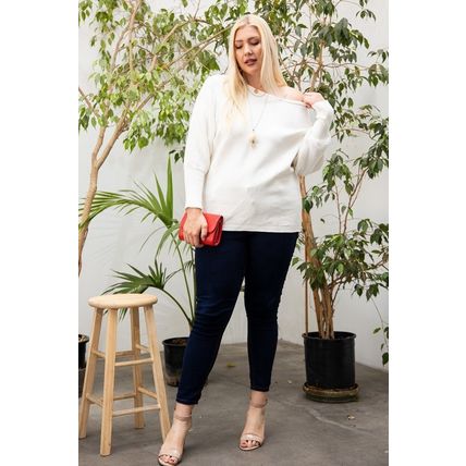 Women's Round Neck Long Sleeve Solid Sweater