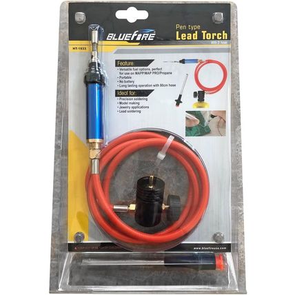 BLUEFIRE Propane/Map Gas Soldering Torch Head Multi-Function Kit with 3' Hose |