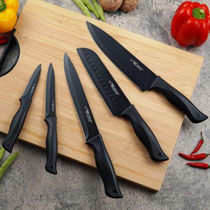 Knife Set, HUNTER.DUAL 15 Pcs Kitchen Knife Set with Block Self Sharpening, Dish