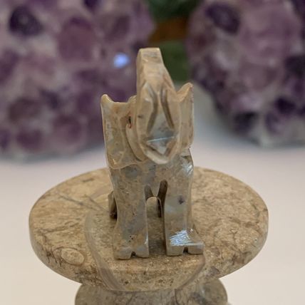 Steatite Elephant Soapstone Figurine MINI Carved Crystal Animal Stone Lucky Pet