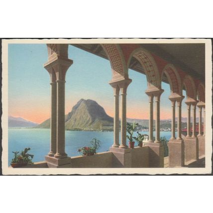 Lago di Lugano e Monte San Salvatore, c.1950 - Alfa Cartolina