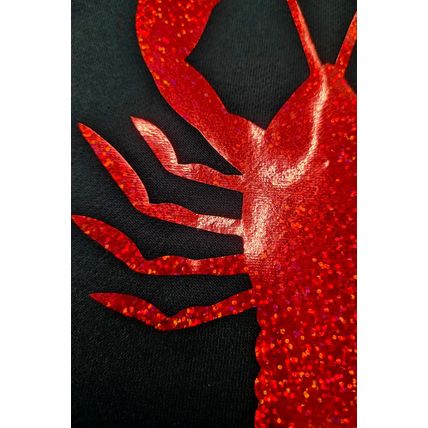 Black Shimmering Crawfish Graphic Tee