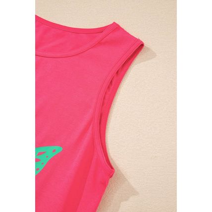 Sachet Pink Butterfly Graphic Casual Tank Top