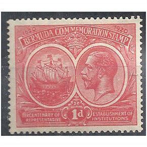 Bermuda 1920 SG65 1d Carmine Mounted Mint . .