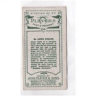 Players Past and Present 1916 Cigarette Card No 24 Lewis Waller