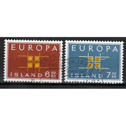 Ijsland Europa Cept 1963 gestempeld.