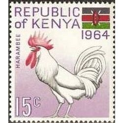 Kenya QEII 1964 Republic 15c Cockerel Unmounted Mint NHM SG 15 postage stamp