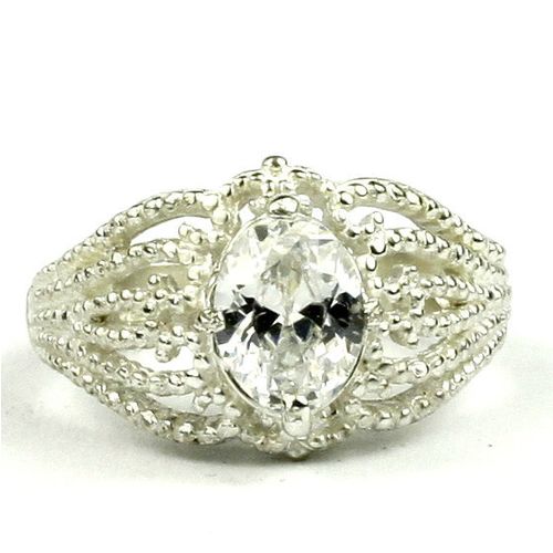 Cubic Zirconia (CZ), 925 Sterling Silver Ladies Ring, SR365