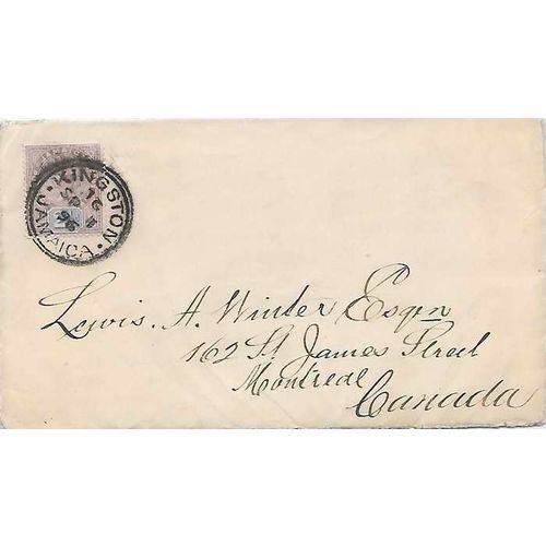 Jamaica Island Letter Rate 1896 Kingston to Montreal Quebec Canada