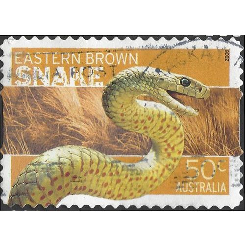 AUSTRALIA, REPTILE, Eastern Brown Snake, orange 2006, 50c