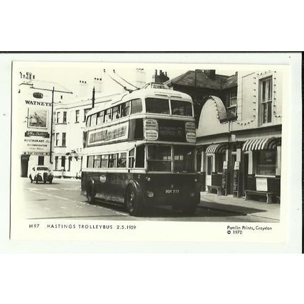 Sussex HASTINGS Trolleybus Postcard (Pamlin M97)