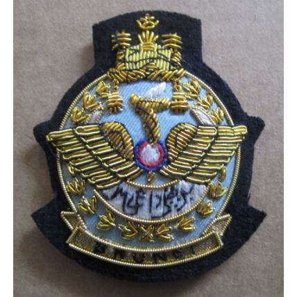 BRUNEI ROYAL AIR FORCE HAT CAP COMMODORE Bullion Badge - FREE SHIP IN USA