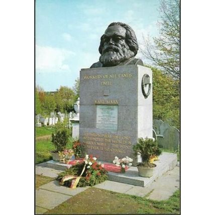 London - Highgate Cemetery, Karl Marx Tomb - Judges postcard c.1970s