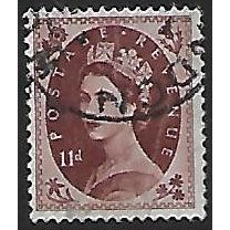 SG 553: 11d. brown-purple Defin.: Queen Elizabeth II, wmk. St. Edward's Crown