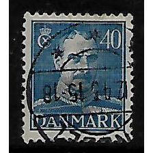 DENMARK 1942 KING CHRISTIAN X 40 ORE BLUE SG 333 FINE USED#2