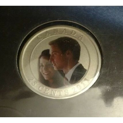 2011 CANADA 25 cent Coloured Coin - William and Kate Wedding Celebration