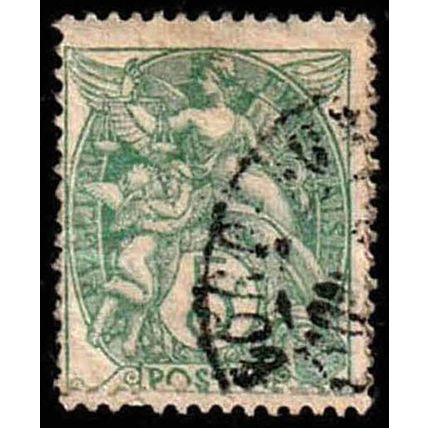 France 1900 Cherub 5c Used Stamp.
