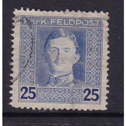 AUSTRO-HUNGARIAN 1917 MILITARY POST 25H USED SG58