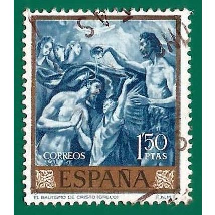 España. Spain. 1961. Edifil # 1335. El Greco. El Bautismo de Cristo