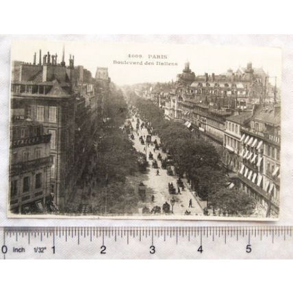 vintage postcard Paris, Boulevard des Italiens